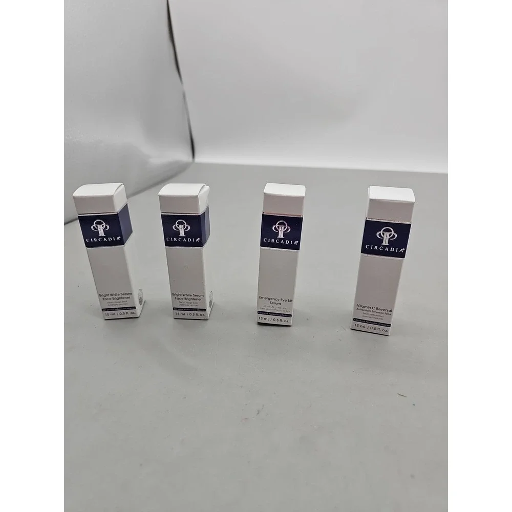 Circadia Bright White Face Serum (2) Eye Lift & Vitamin C .5 Oz 4 Bottles Expire